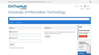 Sign In | University of Information Technology | Academic Software ...