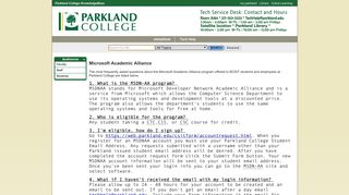 Microsoft Academic Alliance - Parkland College Knowledgebase