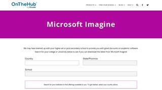 Microsoft Imagine School Finder – Microsoft Products | OnTheHub