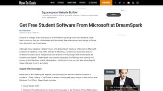 Get Free Student Software From Microsoft at DreamSpark