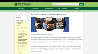 Microsoft Imagine (formerly Dreamspark) — CPCC