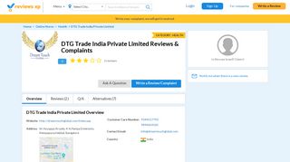 DTG Trade India Private Limited Reviews, Complaints & Customer ...