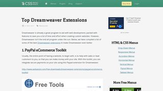 Top Dreamweaver Extensions - CSS MenuMaker
