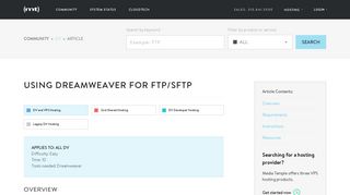 Using Dreamweaver for FTP/SFTP - Media Temple