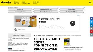 Create a Remote Server Connection in Dreamweaver - dummies
