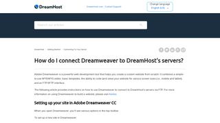 How do I connect Dreamweaver to DreamHost's servers? – DreamHost