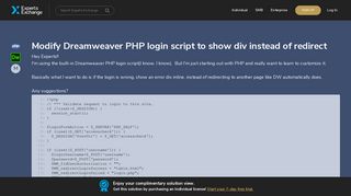 [SOLUTION] Modify Dreamweaver PHP login script to show div ...