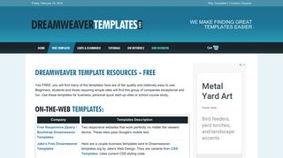 Free Templates for Dreamweaver Resource