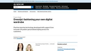 Dressipi: fashioning your own digital wardrobe - Case study - GOV.UK