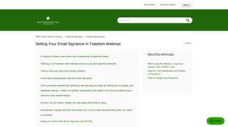 Setting Your Email Signature in Freedom Webmail – DRET Help ...