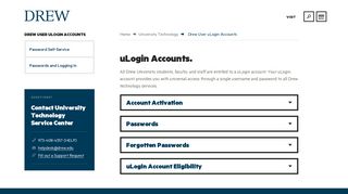 uLogin Accounts | Drew University