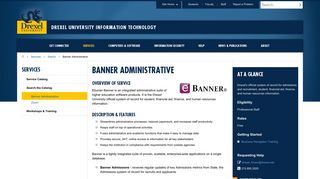 Banner Administrative Service Page | Information Technology | Drexel ...