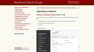Uploading a Syllabus · Blackboard Help for Faculty