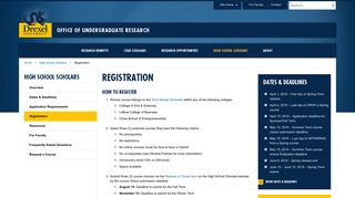 Registration - Office of Undergraduate Research | Drexel University