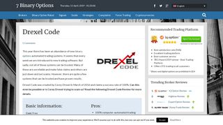 • Drexel Code Review by a Pro Trader, Visitor Reviews and Opinions •
