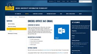 Drexel Office 365 Email Service Page | Information Technology ...