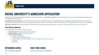 Drexel University's Admission Application - Admissions