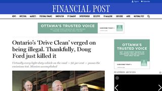 Ontario's 'Drive Clean' verged on being illegal. Thankfully, Doug Ford ...