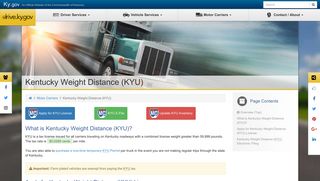 drive.ky.gov | Kentucky Weight Distance (KYU)