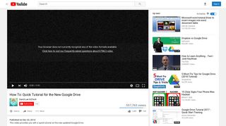 How To: Quick Tutorial for the New Google Drive - YouTube