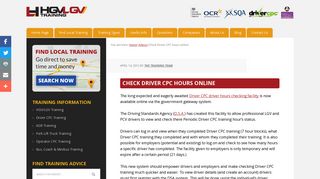 Check Driver CPC hours online | Professional Driver Training