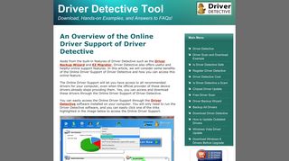 Online Driver Support of Driver Detective