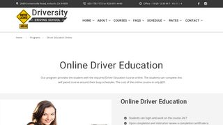 Driver Education Online Class - Driversity Driving School