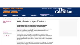 Policy fee of £15 'rips off' drivers | Money | The Guardian