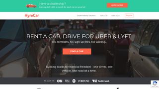 HyreCar: Rent a car, drive for Uber & Lyft (Quick Approval)