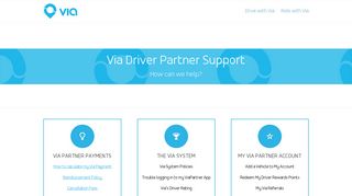Via Driver Partner Support - Everything You Need Online!
