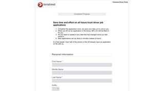 Online Application Form - Tenstreet Driver Pulse