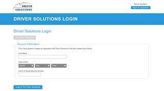 CDL Training Login | Driver Solutions