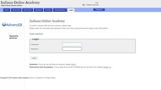 Login - Indiana Online Academy