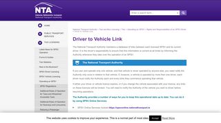 Driver to Vehicle Link - National Transport AuthorityNational Transport ...