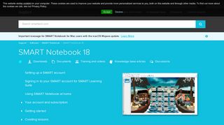 SMART Notebook 18 support - SMART Technologies
