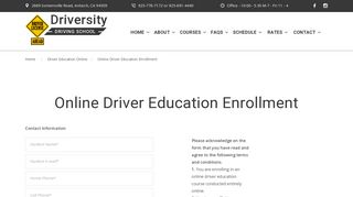 Enroll In Online Driver Education - Driversity Driving School