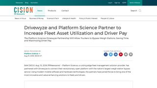 Drivewyze and Platform Science Partner to Increase Fleet Asset ...