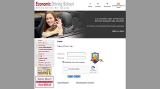 Economic Driving School -Login Page