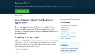 Book, change or cancel your theory test appointment | nidirect