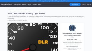 What Does the DRL Warning Light Mean? | YourMechanic Advice