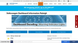 Volkswagen Dashboard - Warning Light Indictator information