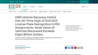 DRN Vehicle Recovery Hotlist Hits All-Time High of 300,000 License ...