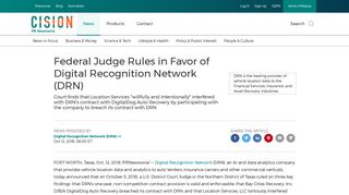 Federal Judge Rules in Favor of Digital Recognition Network (DRN)