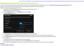 Modifying the Administrator Username and Password for the Drobo 5N