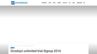 Droidvpn unlimited trial Signup 2016 - TechinDroid.com