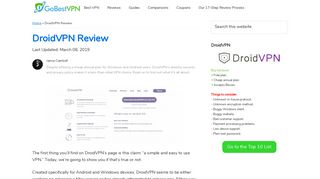 DroidVPN Review (TESTED - MAKE SURE TO READ) | GoBestVPN ...