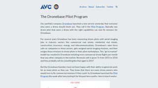 The Dronebase Pilot Program – AVC