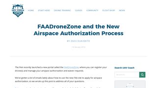 FAADroneZone and the New Airspace Authorization Process - UAV ...