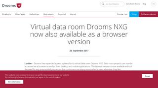 Virtual data room Drooms NXG now also available as a browser version