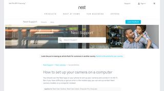 How to set up your camera on a computer - Nest